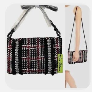 Sam Edelman Black and Red Plaid Handbag